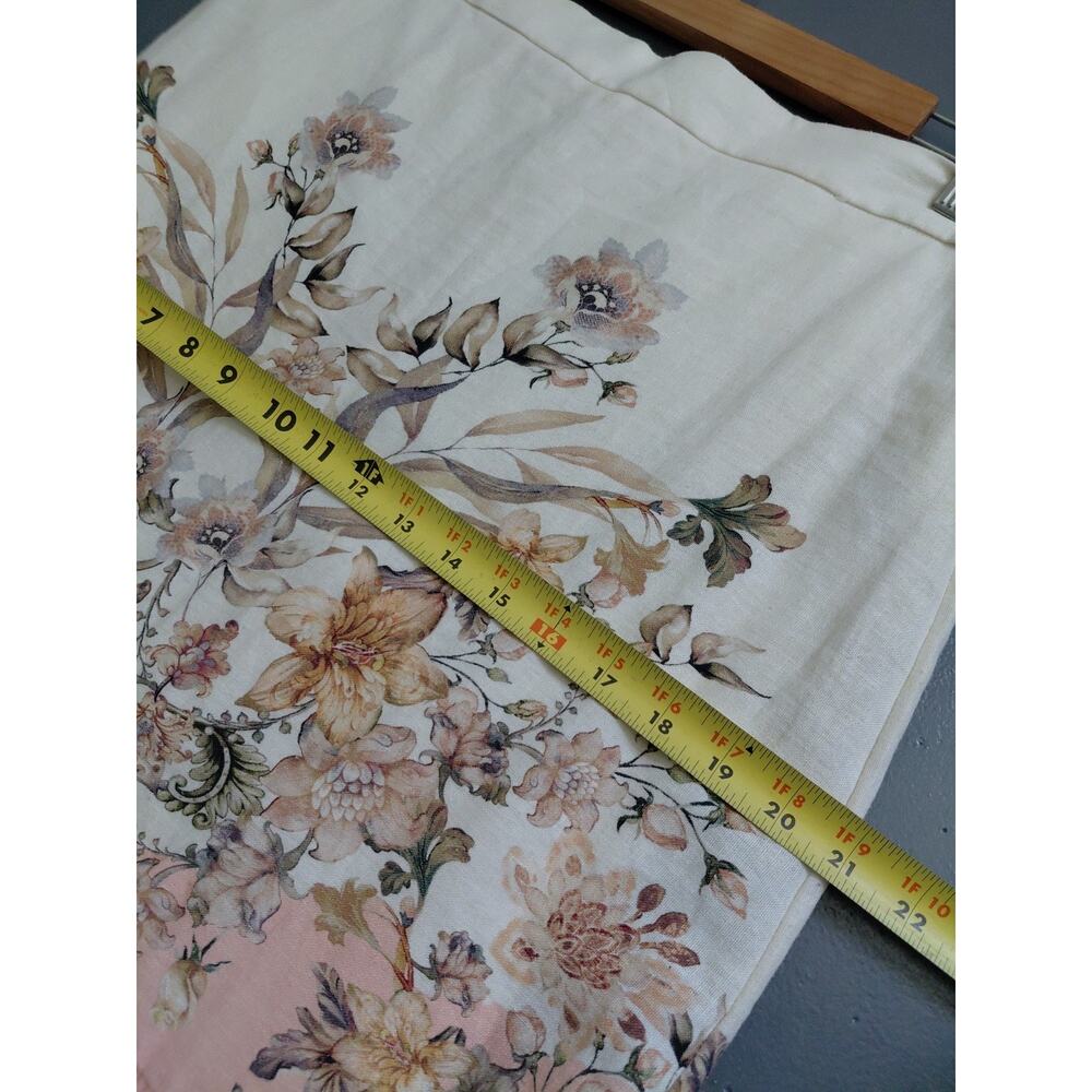 House of Harlow 1960 Boho Floral Midi Skirt LARGE Linen Chintz Tiered Pink Girly - Picture 9 of 15